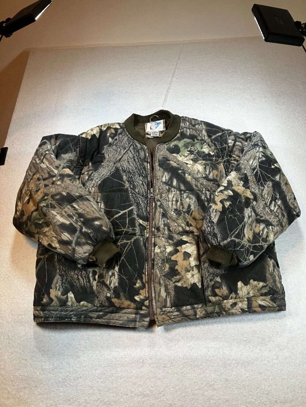 Trophy Club Camo Quilted Bomber Jacket with Removable Sleeves Mens 3XL